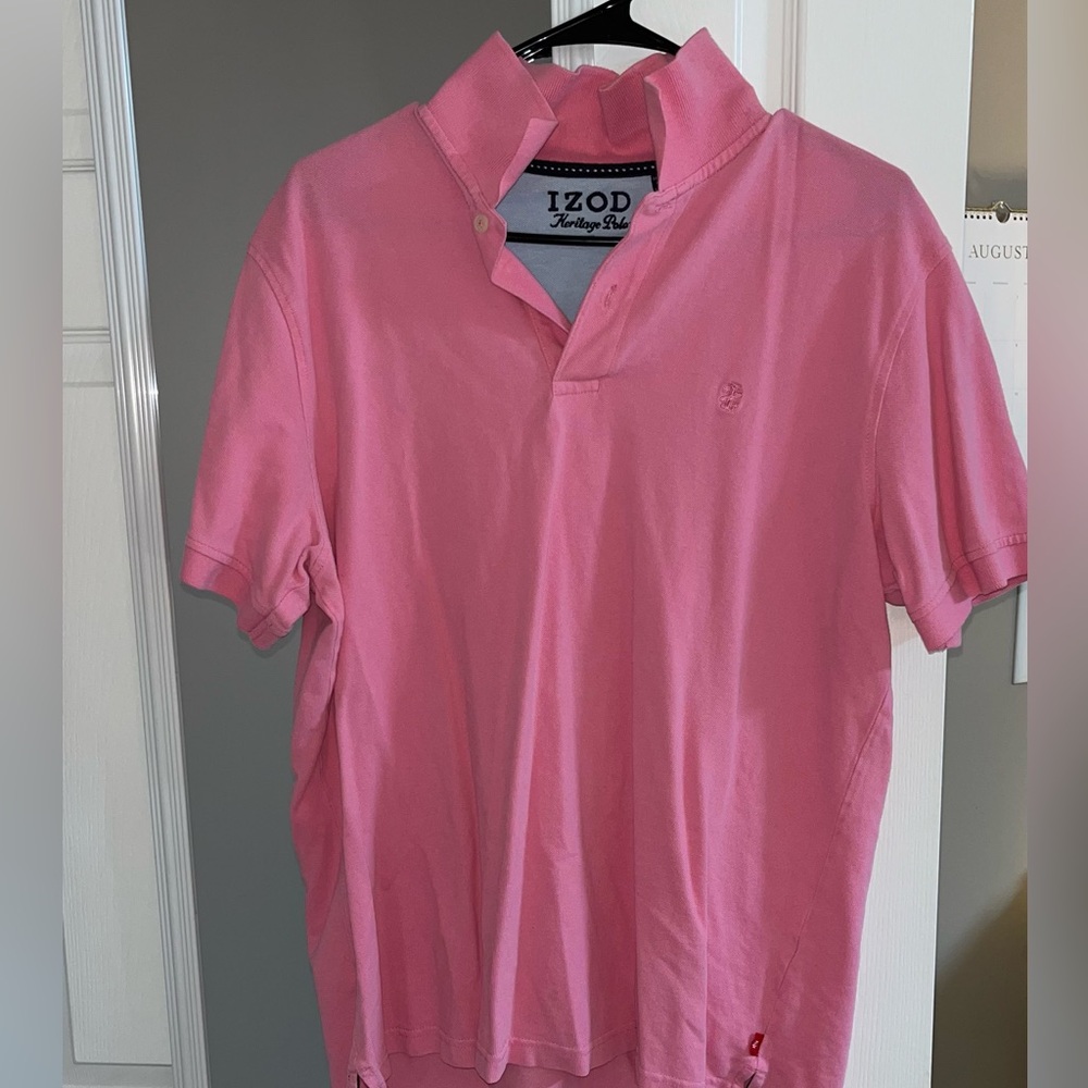 Men’s pink Izod heritage polo